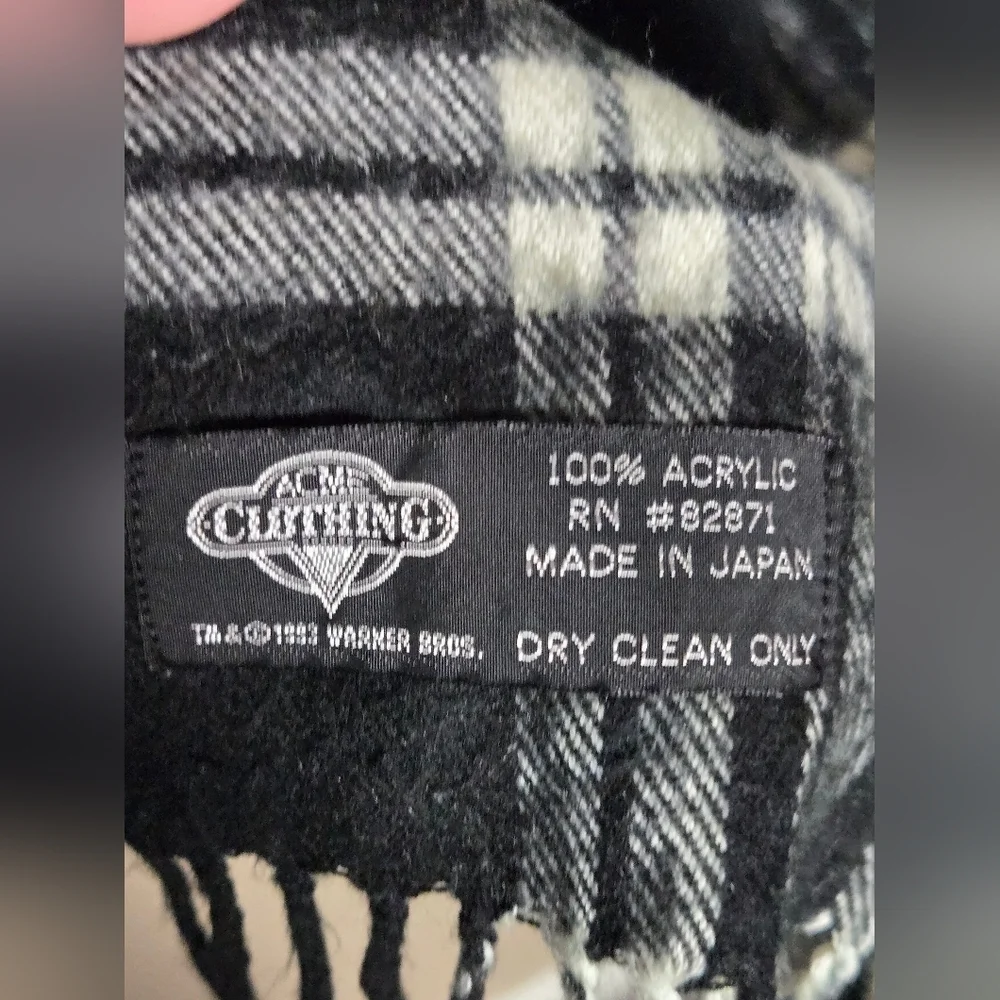 Vintage‎ 90's Acme Clothing Tazmanian Devil Hockey Plaid Scarf